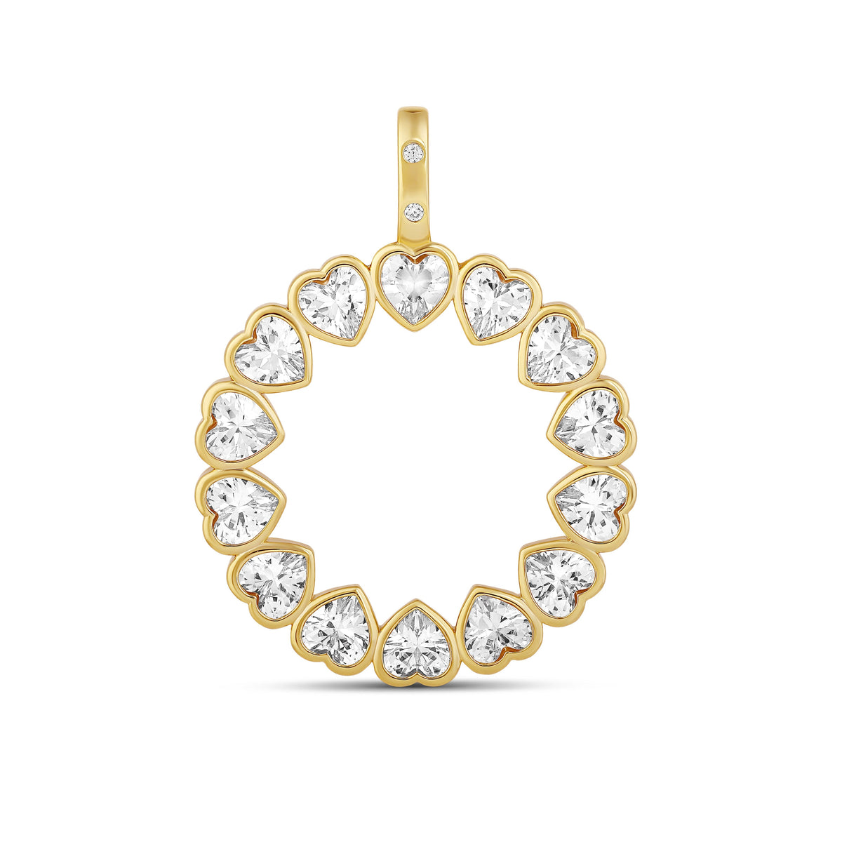 Charm Circular de Corazones con Zirconias Blancas | Circulo de amor