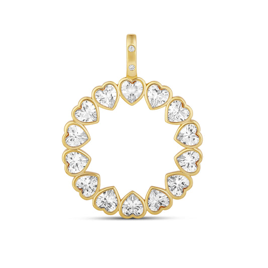 Charm Circular de Corazones con Zirconias Blancas | Circulo de amor