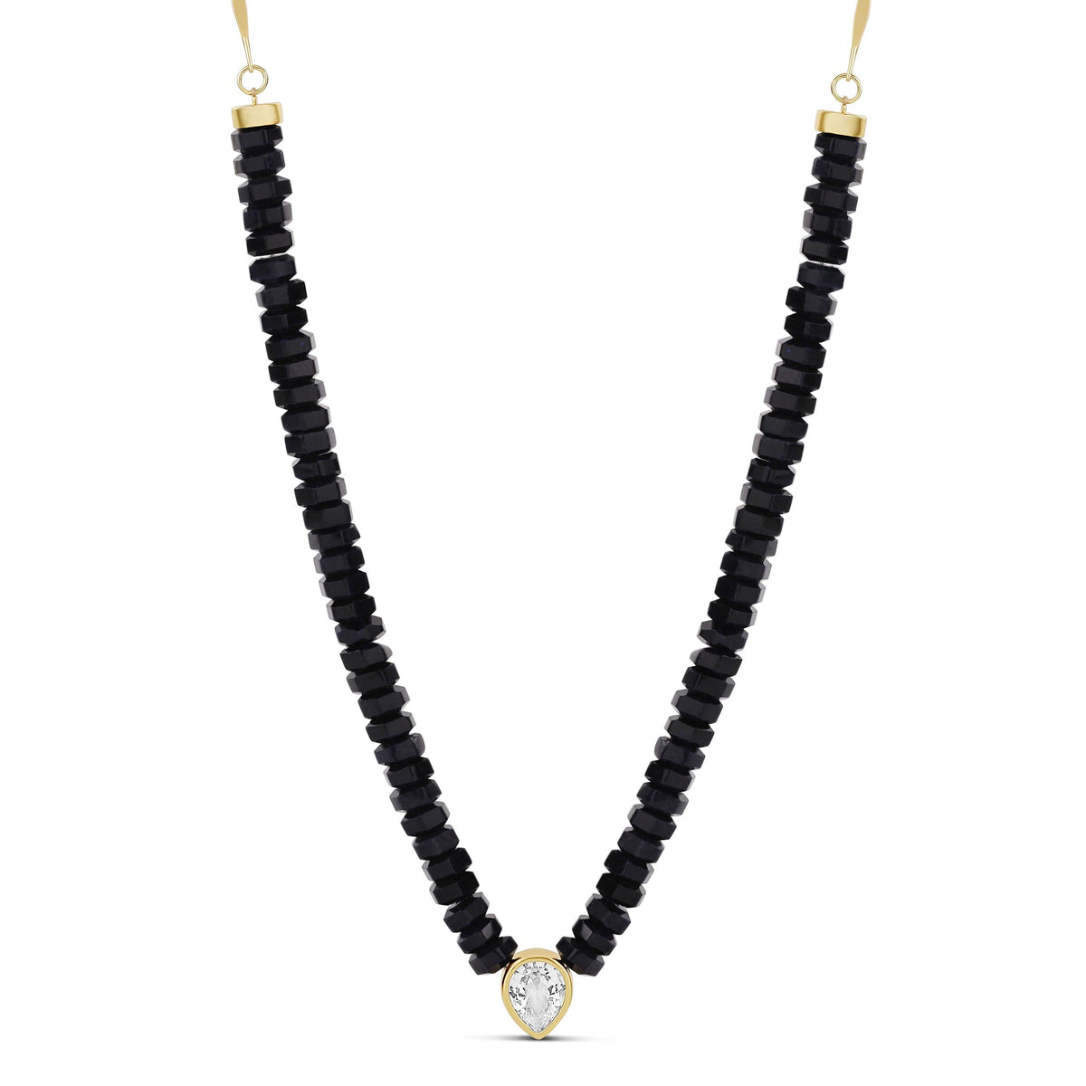 Collar Negro de Piedras Naturales con Zirconia