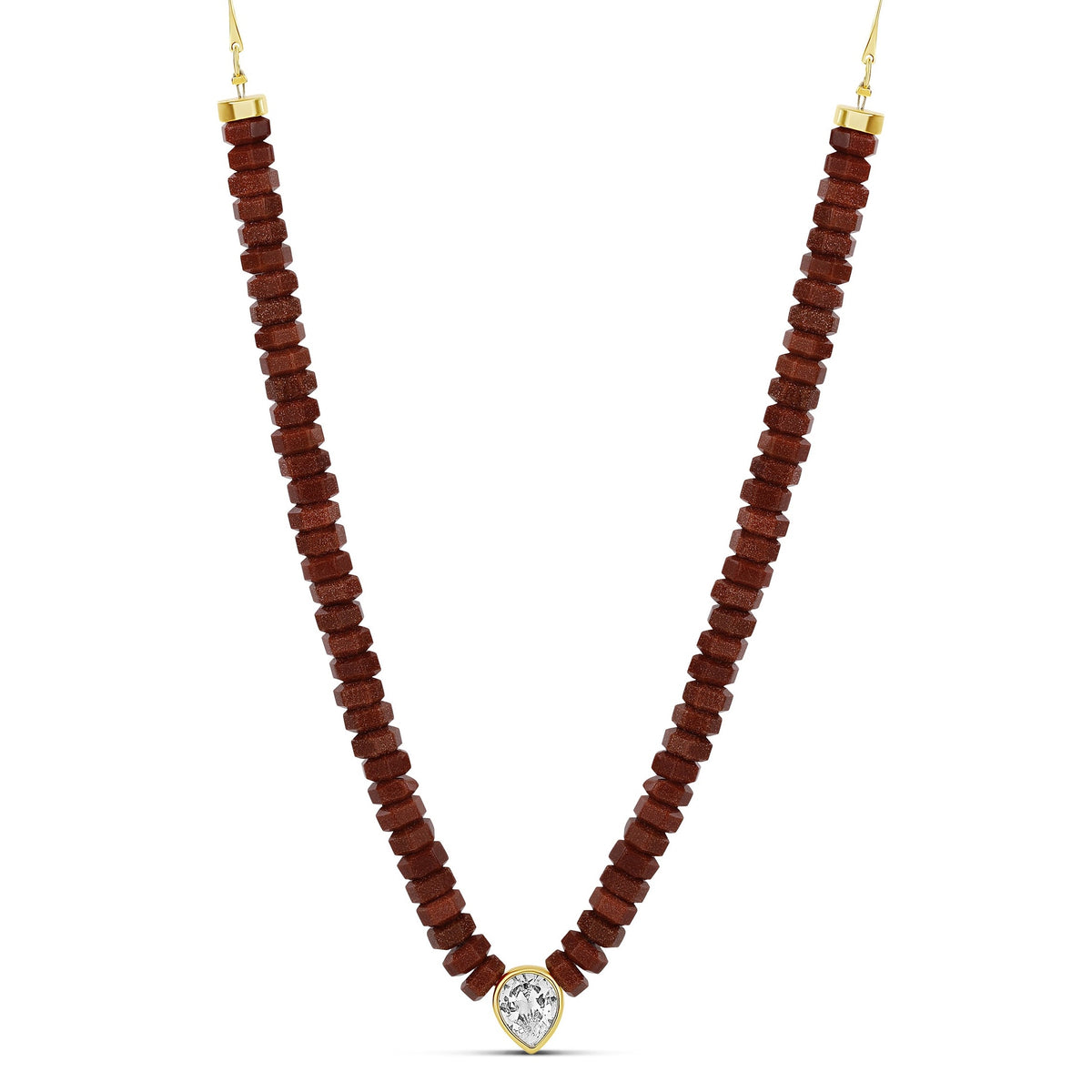 Collar Negro de Piedras Naturales con Zirconia