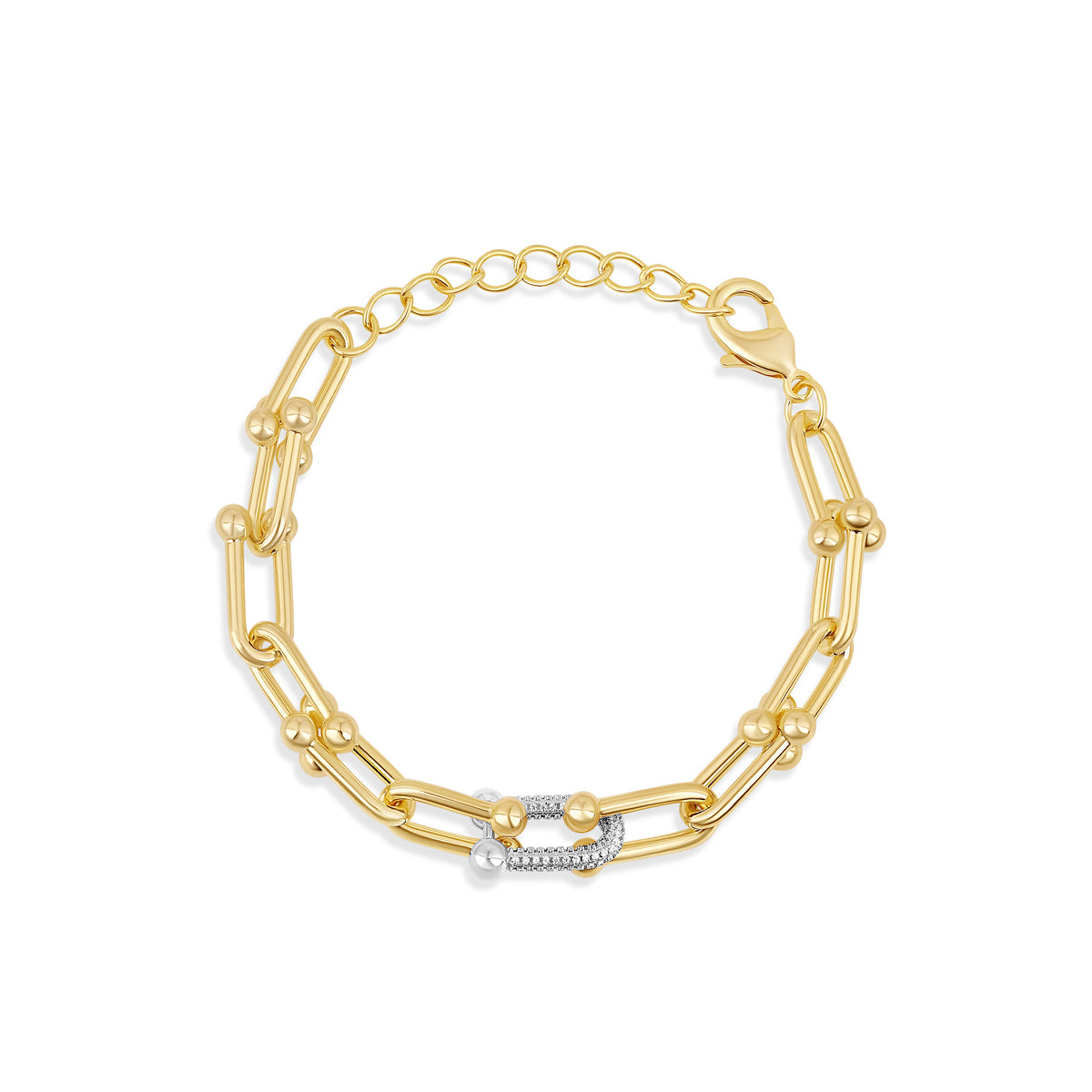 Pulsera de eslabones con detalles Pavé
