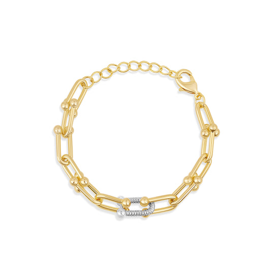 Pulsera de eslabones con detalles Pavé