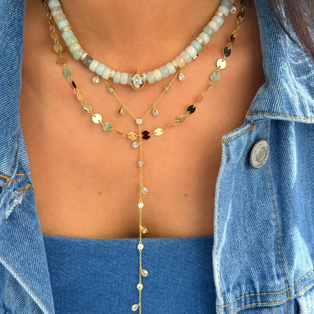 Collar de cuentas color sage