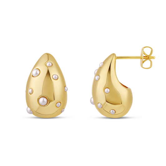 Aretes Dorados con Perlas Scatter