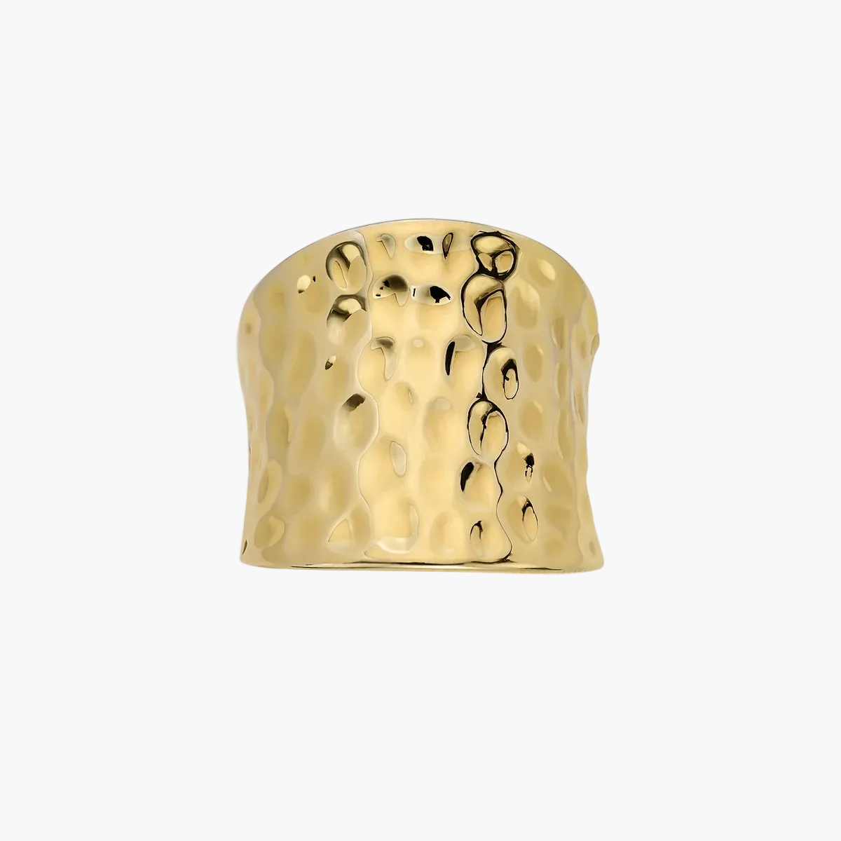 Sortija dorada martillada (anillo chunky texturizado)